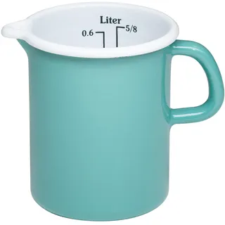 Riess, 0337-110, Küchenschüssel Ø 18cm, NATURE GREEN MEDIUM, Grün, Emaille, Vol. (rec.): 0,5 Liter, Made in Österreich, LBH: 14,6x10,4x12,1cm, 0,333kg, Deckel, Induktionskocher kompatibel