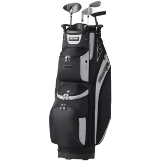 Vevor Golf-Cart-Tasche mit 14-Wege-Organizer-Unterteilung oben, 90 cm, 13 Taschen, Premium-Cart-Tasche, langlebige Golftaschen mit Griffen, Staubschutzhülle und abnehmbaren Riemen, Schwarz