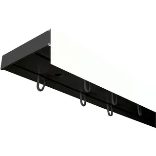 Gardinenschiene SN DECO GROUP "Vorhangschiene SH (1) mit Blende 5 cm" Gr. 1, schwarz-weiß (schwarz, weiß), L:120cm T:7,7cm, Kunststoff, Gardinenstangen, Gardinenschiene