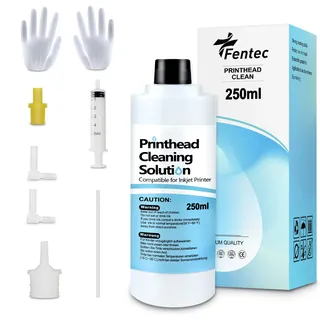 FENTEC Druckkopfreiniger Düsenreiniger Druckerreinigungset 250 ML Druckkopf Reiniger für Druckkopfreiniger Epson HP Canon Brother Tintenstrahl Drucker