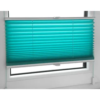 Plissee Faltrollo inkl. Klemmträger türkis 50x150 cm Jalousie - Türkis