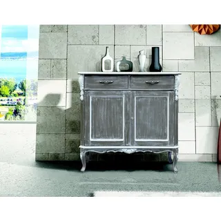 Möbel Klassische Barock  Kommode Sideboard Anrichte Schrank Regal Italien Möbel - Silber