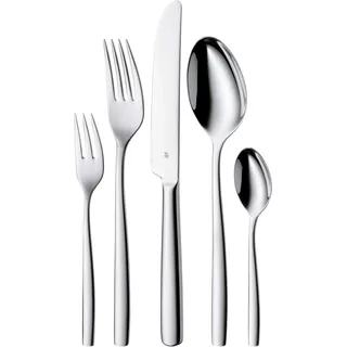 WMF Palma Edelstahl Besteck Set 6 Personen, Essbesteck Set 30 teilig, Monobloc-Messer, Cromargan Edelstahl poliert, glänzend, spülmaschinenfest