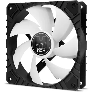 Nox-Xtreme NOX HUMMER H-FAN PRO -NXHUMMERHFANPROWN- Lüfter für 120-mm-PC-Gehäuse, PMW-Funktion, 7 Klingen, Hydrauliklager, Optimiertes leises Design, Gummi-Stützecken, Weiß Pmw
