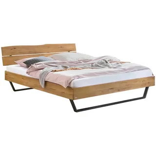 Hasena Massivholzbett Levane 160 x 200 cm Holz Braun Wildeiche