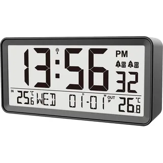 Technoline WT320 Funkwecker | DCF77 Funkempfang | Datumsanzeige | Hintergrundbeleuchtung - Schwarz