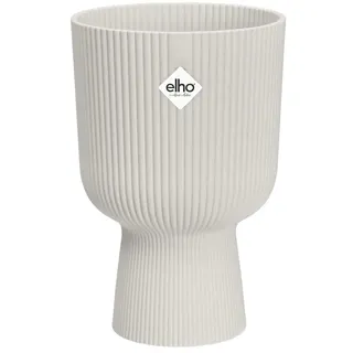 elho Vibes Fold Coupe 14 Pflanzentopf - Blumentopf für Innen - 100% recyceltes Plastik - Ø 13.9 x H 21.0 cm - Weiß/Seidenweiß