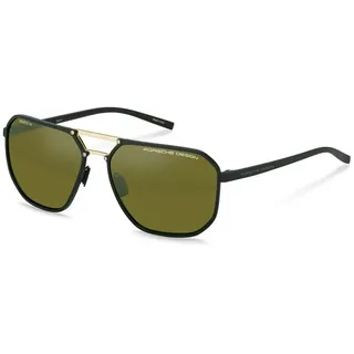 Porsche Design P8971 Polarisierte Sonnenbrille - Black / Gold - Green/Deg.Mirror Silver / CAT3