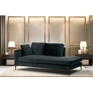 Home affaire Recamiere »Cozy Chaiselongue, Maße B/T/H: 195/97/80 cm« mit losen Kissen und Metallbeinen, Armlehne links oder rechts wählbar, grau
