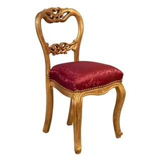 Biscottini Gepolsterter Stuhl L 43,5 x T 45,5 x H 83,5 cm, rot – Esszimmerstühle – Vintage-Stühle – Schlafzimmerstuhl – Wohnkultur