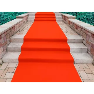 Läufer "PODIUM, Made in Belgium", orange, B:200cm H:2,6mm L:2.800cm, Polypropylen (PP), PRIMAFLOR-IDEEN IN TEXTIL, Teppiche, Läufer, Breite 200 cm, Nadelfilz, Uni-Farben, ideal für Veranstaltungen