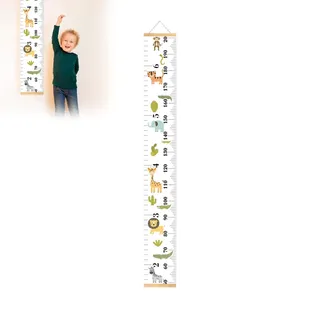 Fokroin Messlatte Kinder, GrößEnmesser füR Kinder, Tier MeßLatte Kinder Wachstumsmesser Messleiste, Messlatten füR Baby- & Kleinkinderzimmer, Messleite Lineal füR Kinder 150cm X 20cm