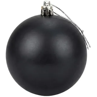 20 cm große, Schwarze Weihnachtskugel, PVC, bruchsicher, Mattes Finish, Festliche Weihnachtsbaum-Hängedekoration, rundes Ornament für Urlaub, Heimdekoration