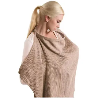 Musselin-Abdeckung zum Stillen von Babys, atmungsaktiv, 100% Baumwolle, Stillbezug mit starrem Reifen für Mutter, Stillschürze, Mehrzweck-Autositz-Baldachin