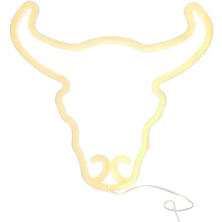 Ciieeo Bullenkopf Neonlampe Usb Batteriebetrieben Led Neonlicht Wanddeko Kreatives Stierkopf Design Für Schlafzimmer Bar Party 12.20X11.81X0.59In