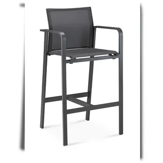 BEST Freizeitmöbel BEST Gartenstuhl mit Armlehnen 60,5 x 54 x 110 cm anthrazit 1 St.