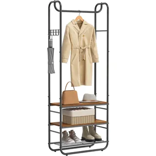 VASAGLE Garderobenständer HSR81BX Braun + Schwarz
