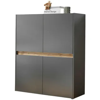furn.design Vitrine 100 x 120 x 40 cm Grau