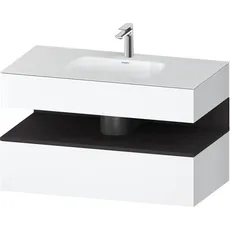 Duravit Qatego Einbauwaschtisch mit Konsolenwaschtischunterbau, 1000x550x600mm, Nische Graphit Supermatt, QA4786080, Farbe: Weiß Matt/mit Nischenbeleuchtung