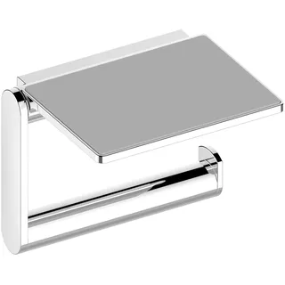 KEUCO PLAN Toilettenpapierhalter mit Ablage, schwenkbar, 14973170000, Farbe: Aluminium-finish