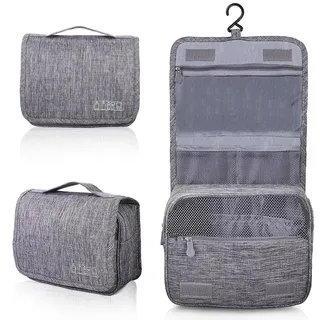 AiQInu Kulturbeutel zum Aufhängen, Kulturtasche Unisex Faltbare Waschtasche Kosmetiktasche Reisezubehör mit Haken für Damen und Herren