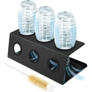 Bottle Holder for Sodastream, Stainless Steel Drip Holder with Removable Drying Mat, Bottle Brush and Protective Rings, for Duo Crystal