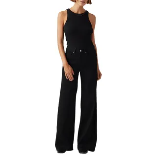 Levi's Damen 318 Shaping Wide Leg Jeans, Soft Black, 32W / 34L