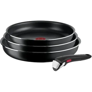 Tefal Ingenio Easy On 4-teiliges Pfannenset abnehmbarer Griff, 22/ 24/26 cm, stapelbar, platzsparend, Pfannen mit Antihaftversiegelung, einfache Handhabung und Reinigung, L15992