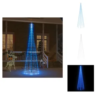 vidaXL LED-Weihnachtsbaum für Fahnenmast Blau 310 LEDs 300 cm - Weihnachtsbeleuchtung - Blau