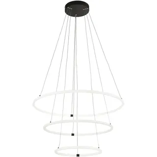 Led-Pendelleuchte , Schwarz, Weiß , Metall, Kunststoff , rund , 142 cm , Lampen & Leuchten, Leuchtenserien