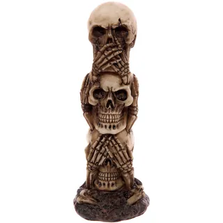 Puckator SK231 Totem Totenkopf, Kunstharz, Beige/Grau/Schwarz, 7 x 6,5 x 19 cm