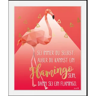 queence Bild »Alfie« Fashion   Flamingos   Humor   Mode   Motivationsbilder 1 Stk. tlg. HD Premium Poster-Druck inkl. Holzrahmen, pink