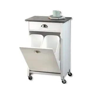 KESPER Küchenwagen mit Mülleimer Weiß/Grau