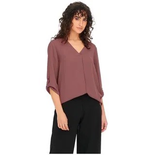 JdY Damen Lange Freizeit Hemd Bluse 3/4 Ärmel Tunika Longshirt Loose Oberteil Locker Leicht JDYDIVYA, Farben:Braun-2, Größe:34