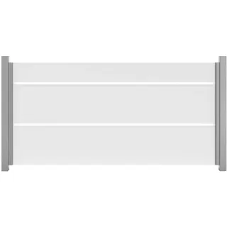 GROJA Sichtschutzelement 180 x 90 cm Silber Glas