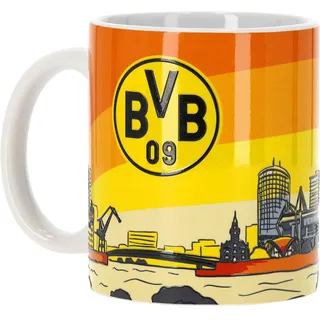 BVB Borussia Dortmund Keramik-Tasse, Skyline Bunt, 0,3 L