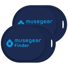 musegear Schlüsselfinder Mini mit Bluetooth App I Keyfinder laut für Handy in dunkelblau 2er Pack I Für iOS & Android I Schlüssel Finden