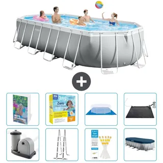 Prism Frame Pool Oval - 610x305x122 cm - 7-teilig S582 - Grau