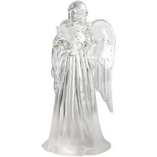 hellum LED Engel Figur mit Buch, Engel mit Farbwechsel, Dekoration bunt beleuchtet, Batterie (3X AAA Nicht inkl) Weihnachten Dekoration, Weihnachtsengel Figuren, Tischdekoration Weihnachten 567120