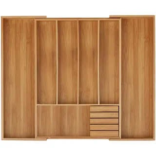 Relaxdays Besteckkasten , Holz, Holzwerkstoff , 55x5x44.5 cm , Küchenzubehör, Küchenhelfer, Besteckeinsätze