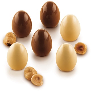 silikomart | Silikonform für CHOCO EGG Pralinen, Antihaft, 15 Pralinen, 1er Pack Form für Süßigkeiten, Easy Choc, Ø 23 mm, h 30 mm, Volumen 120 ml, Made in Italy