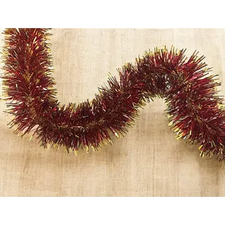 Dmora - Weihnachtsdekoration Rutor, Weihnachtsdekor, Weihnachtsornament, Festliche Dekoration, Made in Italy, 1000x7 h7 cm, Rot und Gold