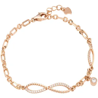 Amor Infinity/Unendlichkeitsschleife Armband mit Zirkonia (synth.) roségold 19 cm