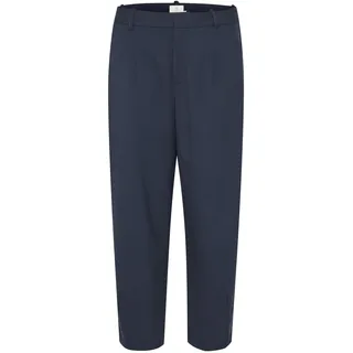 KAFFE Hose KAmerle Damen Hose High Waist 7/8 Damenhose Business Regular Fit 34, Midnight Marine 34