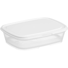 Gastromax Rechteckig Lebensmittel Aufbewahrungsbehälter, 0.5 Liter Kapazität, Transparente/Weiße