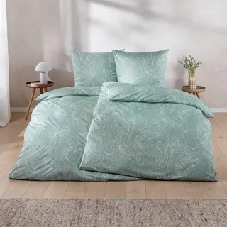 Estella Mako Jersey Bettwäsche 135x200 Nathan salbei grün Paisley 6358-532