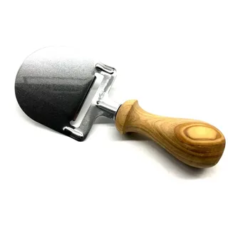 Käsehobel OLIVENHOLZ-ERLEBEN "aus Edelstahl mit Olivenholzgriff", beige (natur, edelstahlfarben), B:6cm L:19cm T:3cm, Edelstahl, Küchenreiben, Käsehobel, gedrechselter Griff, ideal für Schnitt- und Hartkäse, Schokolade