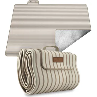 Veddelholzer 200 x 200 cm Beach Picknickdecke wasserdicht, sandfeste Stranddecke XXL isoliert & gepolstert Ideal für Outdoor, Camping, Strand, Park, Festival & Picknick Einfach faltbar & waschbar