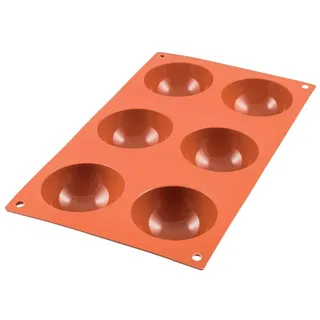 silikomart 193025 Backform Halbkugel - 6er Form, Terracotta