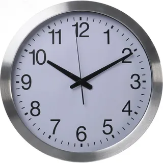 Perel Analoge Wanduhr 40 cm 40 cm grau/silber/weiß